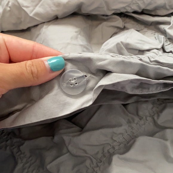 PB Teen Ruched Diamond Organic Duvet Cover - Picture 4 of 5